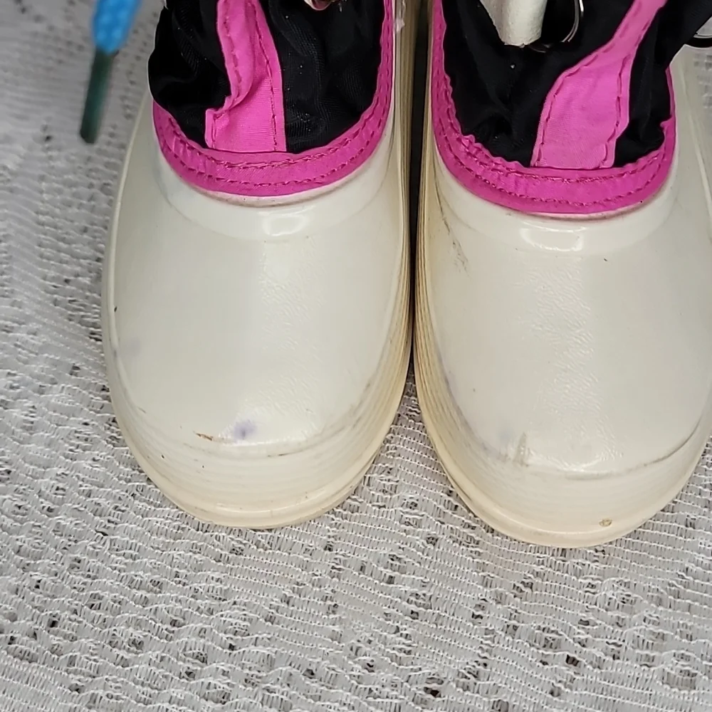 Sorel toddler pull on blue pink winter snow boots sz 8 toddler